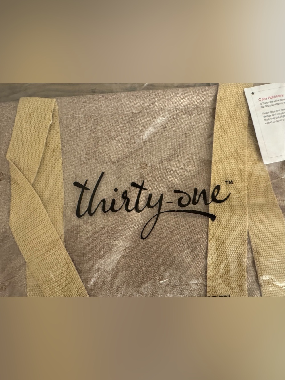 NWT Thirty-One Medium Utility Tote Bag Frosted Gold Metallic - Picture 2 of 5